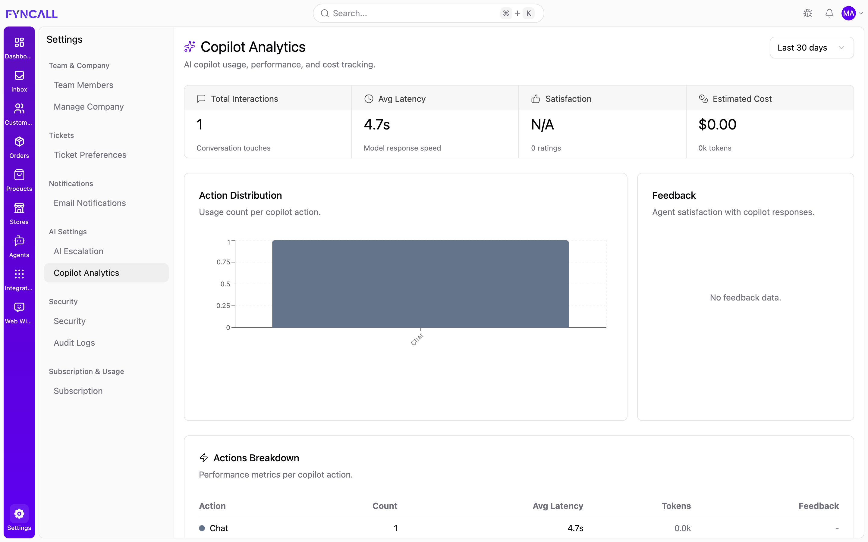 Copilot Analytics settings